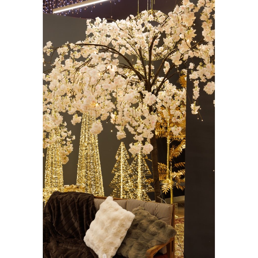 LED Juldekoration konstgjord träd CHERRY TREE 288xLED/230V 2,5 m körsbär