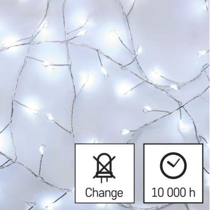 LED Julkedja 100xLED/3xAA 2,7 m kall vit