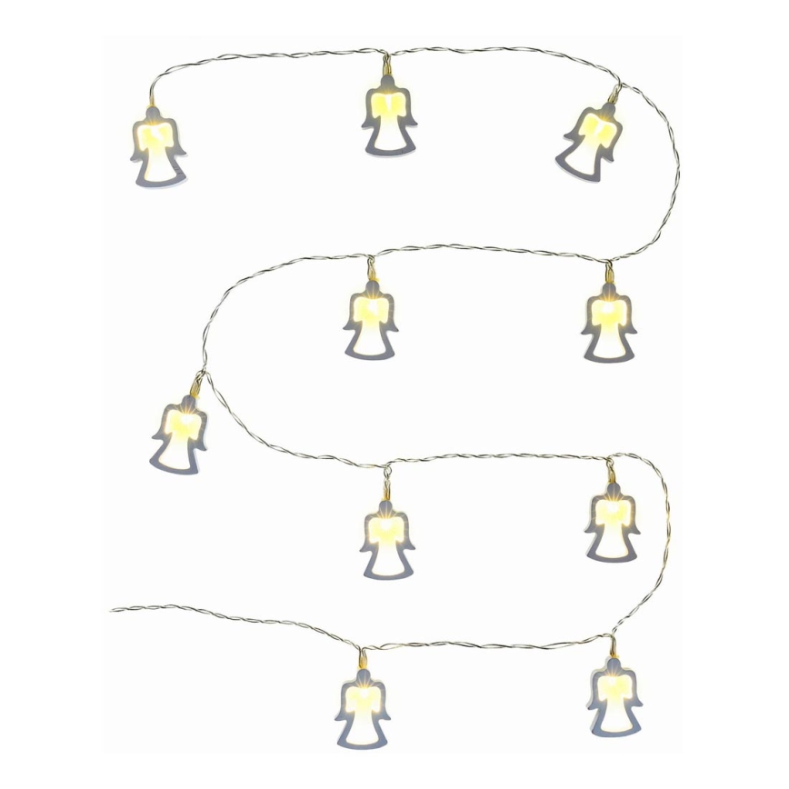 LED julkedja  10xLED/2xAA 1,8m varm vit