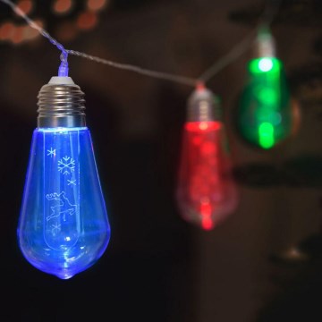 LED julkedja 10xLED/2xAA 2,2m Flerfärgad