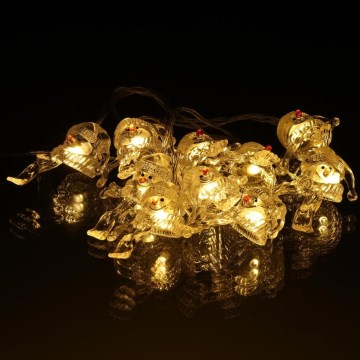 LED julkedja 10xLED/2xAA/varm vit 1,65m snögubbar