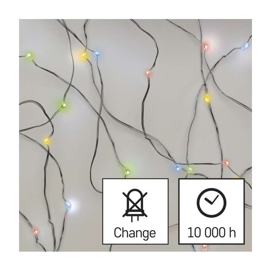 LED julkedja 20xLED/2,4m Flerfärgad