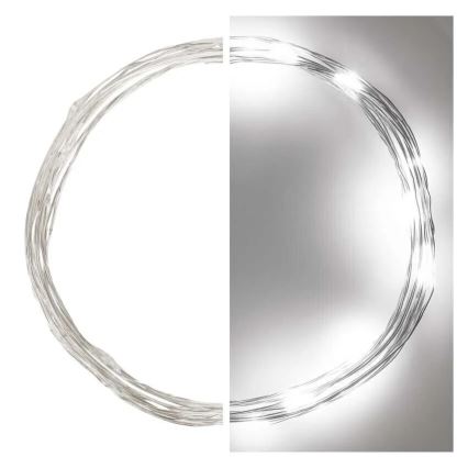 LED julkedja 20xLED/2xAA 2,4m kall vit