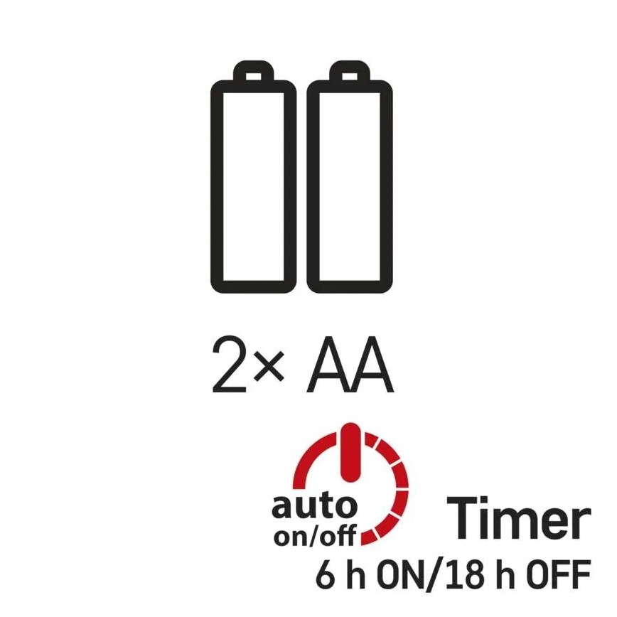 LED julkedja 20xLED/2xAA 2,4m kall vit