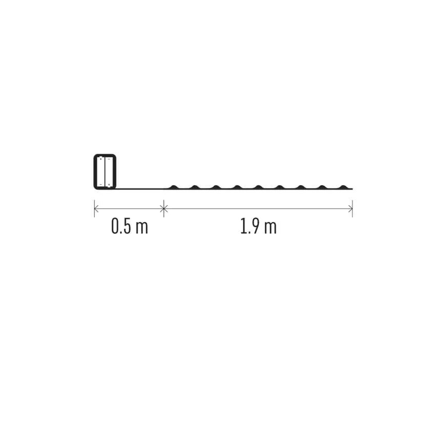 LED julkedja 20xLED/2xAA 2,4m kall vit