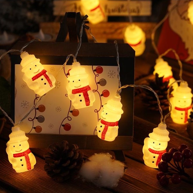 LED julkedja 20xLED/3xAA/varm vit 3,3m snögubbar