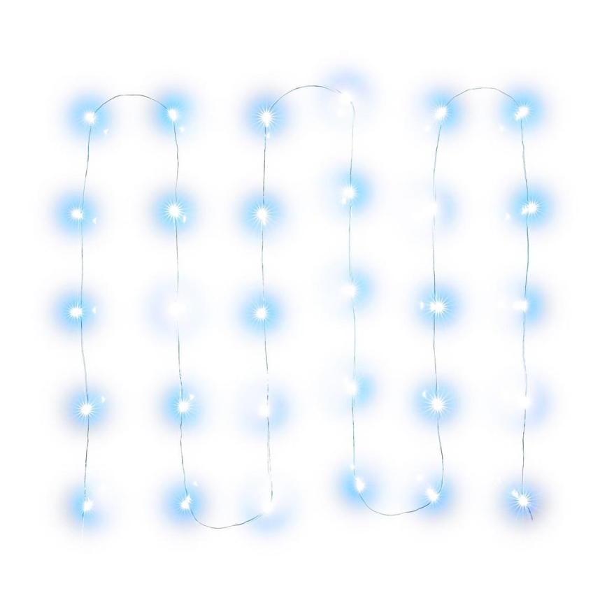 LED julkedja 30xLED/3xAA 3,3m kall vit
