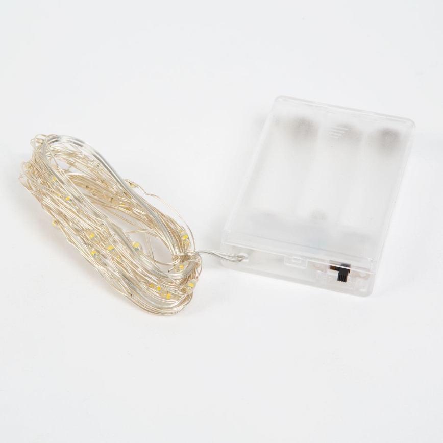 LED julkedja 50xLED/3xAA 5,25m kall vit