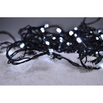 LED julkedja för utomhusbruk 100xLED/8 funktioner IP44 13m kall vit