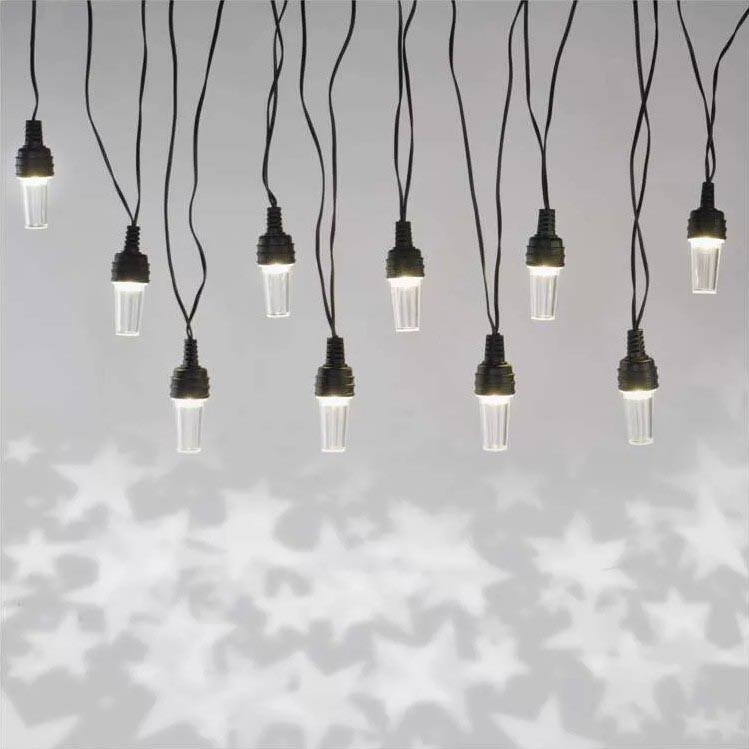 LED julkedja för utomhusbruk 10xLED/9,5 m IP44 kall vit