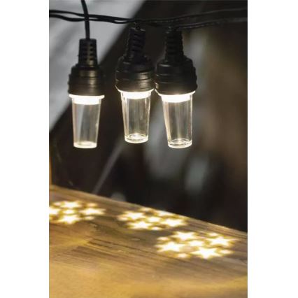 LED julkedja för utomhusbruk 10xLED/9,5 m IP44 kall vit