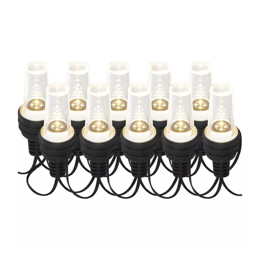 LED julkedja för utomhusbruk 10xLED/9,5 m IP44 kall vit