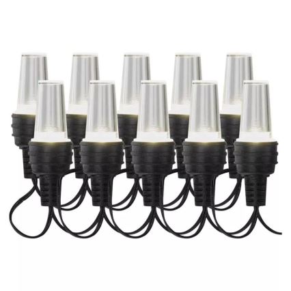 LED julkedja för utomhusbruk 10xLED/9,5 m IP44 kall vit
