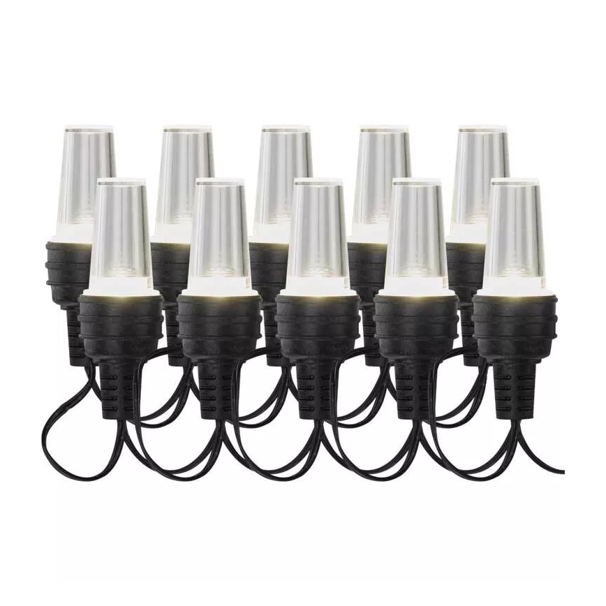 LED julkedja för utomhusbruk 10xLED/9,5 m IP44 kall vit