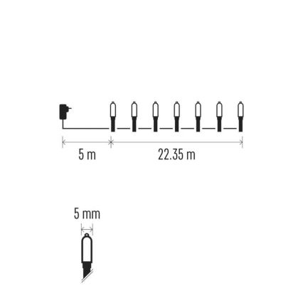 LED julkedja för utomhusbruk 150xLED/27,35m IP44 Flerfärgad