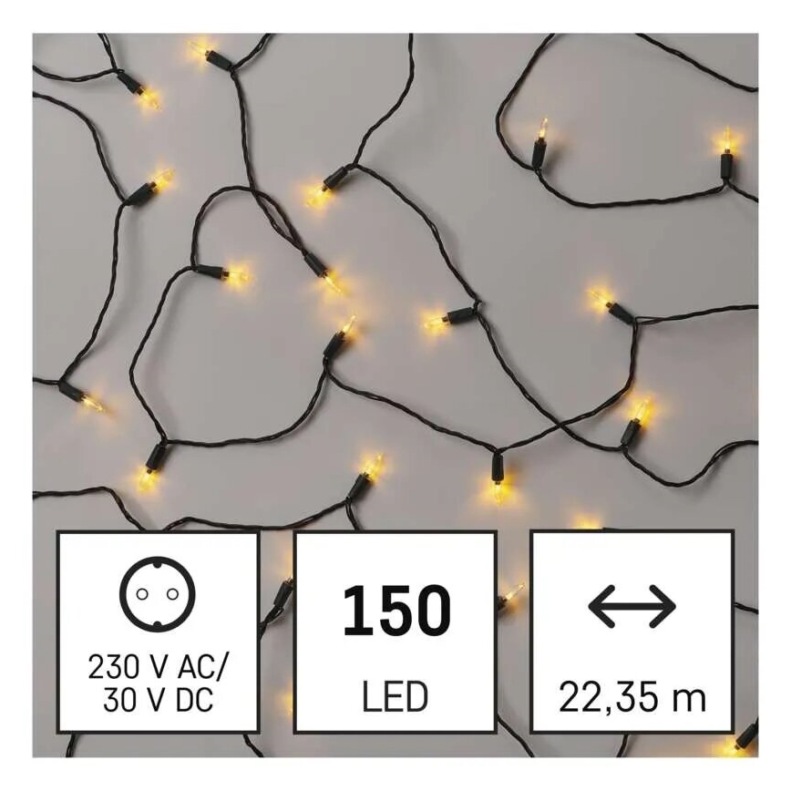 LED julkedja för utomhusbruk 150xLED/27,35m IP44 vintage