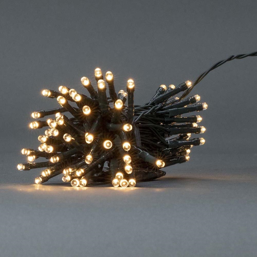 LED julkedja för utomhusbruk 96xLED/7 funktioner/3xAA 7,7m IP44 varm vit