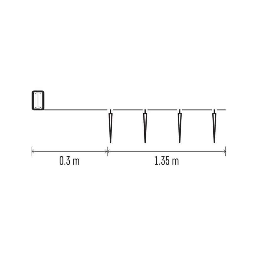 LED julkedja  10xLED/1,65m