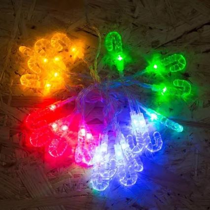 LED julkedja  20xLED 2,25m flerfärgade hůlka
