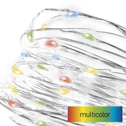 LED julkedja  20xLED/2,4m flerfärgade