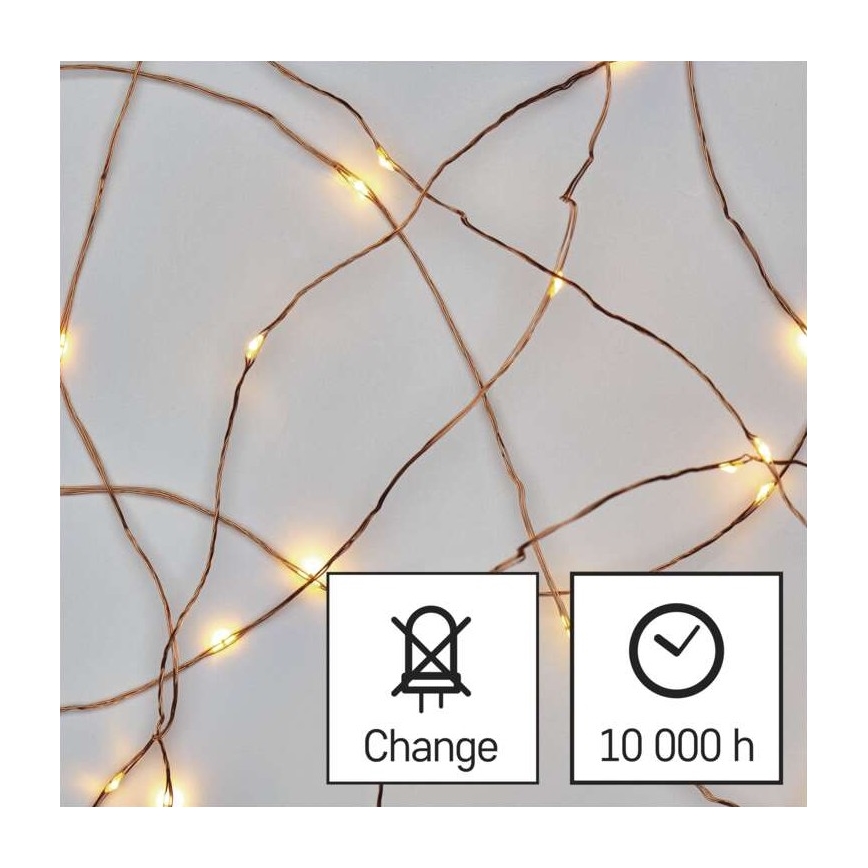 LED julkedja  20xLED/2,4m varm vit 