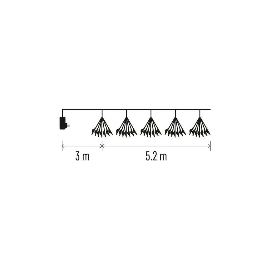 LED julkedja  300xLED/8,2m kall vit 