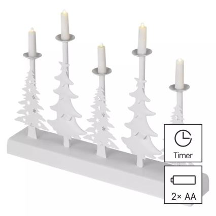LED julljusstake LED/2xAA vit