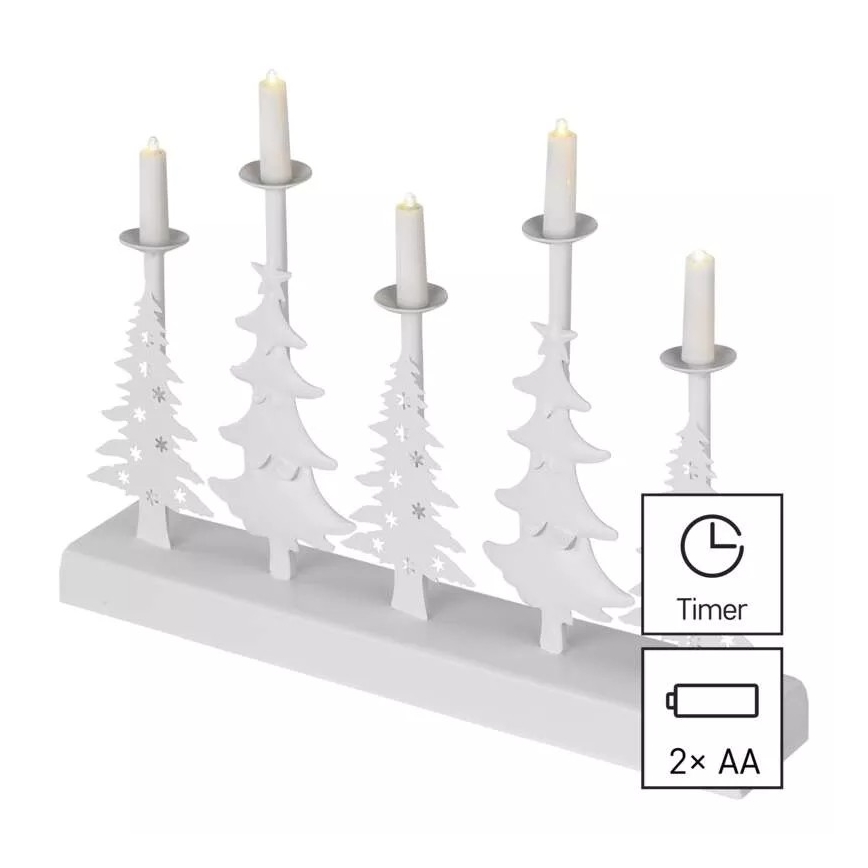 LED julljusstake LED/2xAA vit