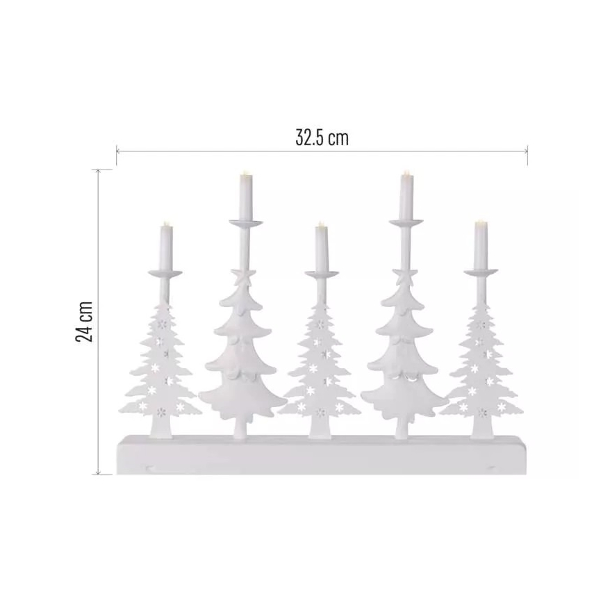 LED julljusstake LED/2xAA vit