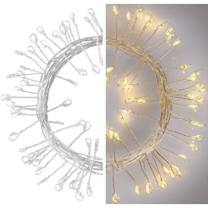 LED Julslinga 100xLED/3xAA 2,7m varm vit