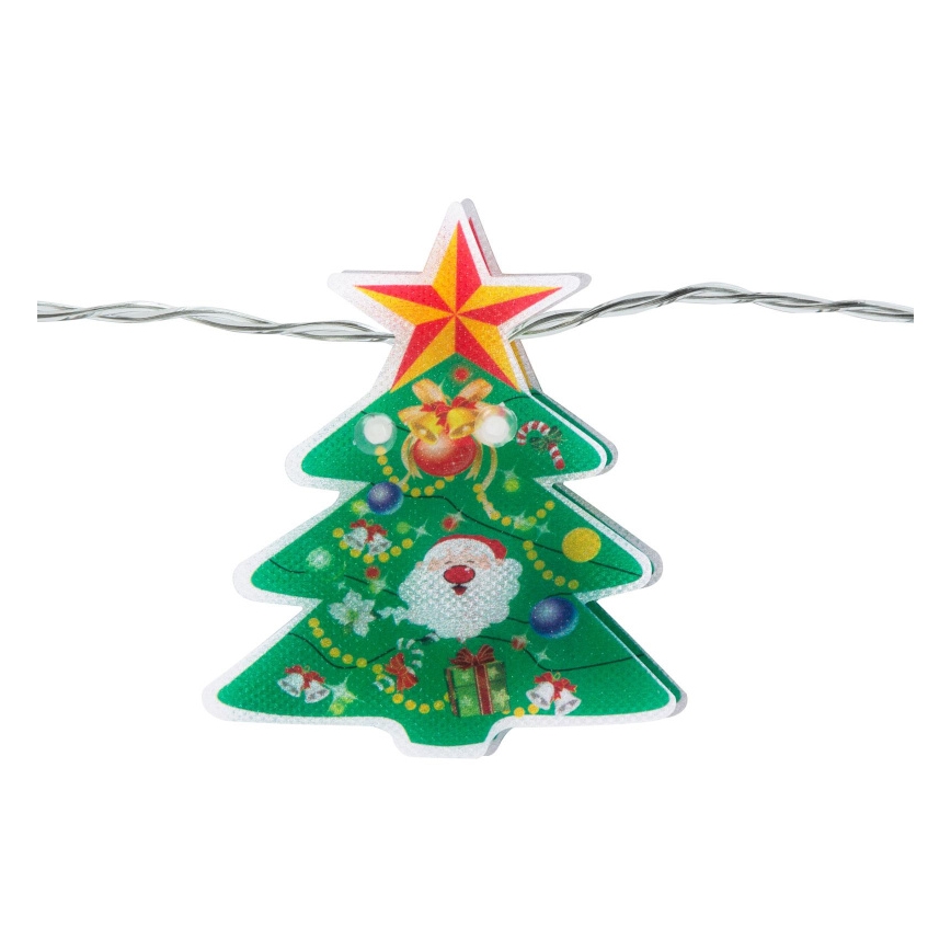 LED-julslinga 10×LED/2×AA 1,35 m varmvit för julgranen