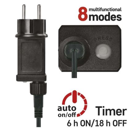 LED julslinga 200xLED/8 funktioner 25m IP44 flerfärgad