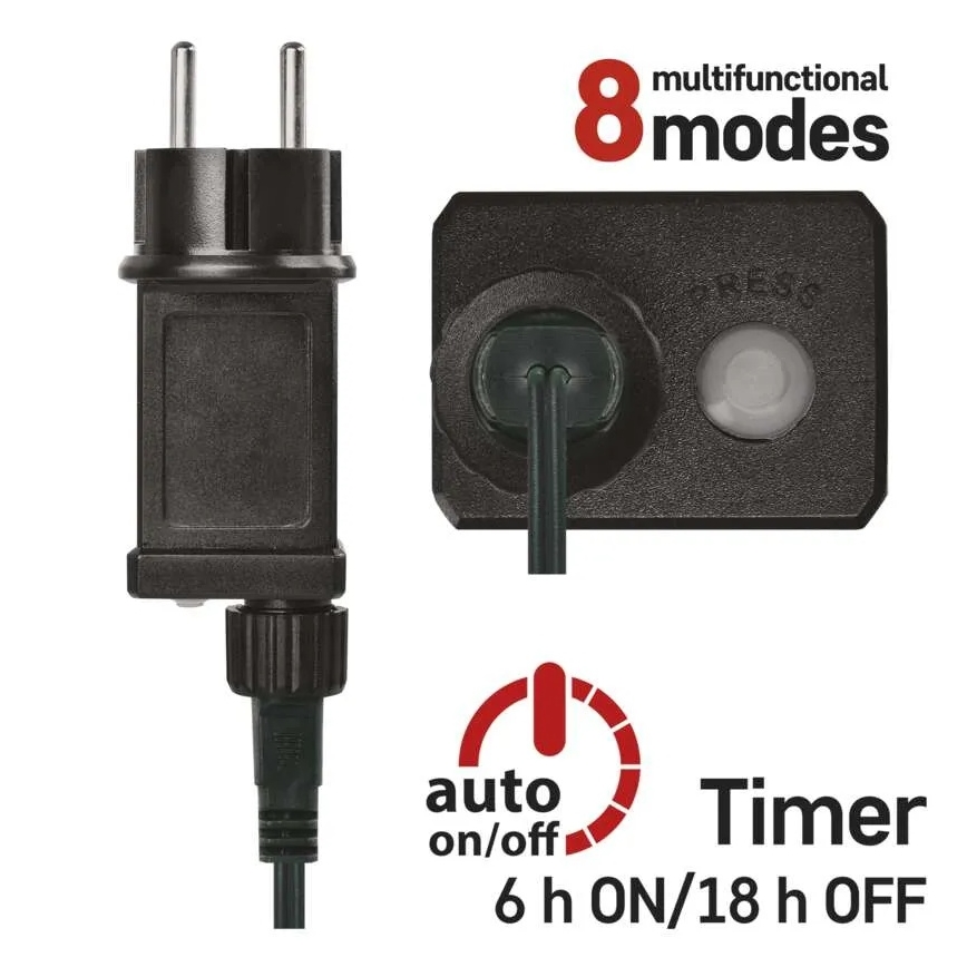 LED julslinga 200xLED/8 funktioner 25m IP44 flerfärgad