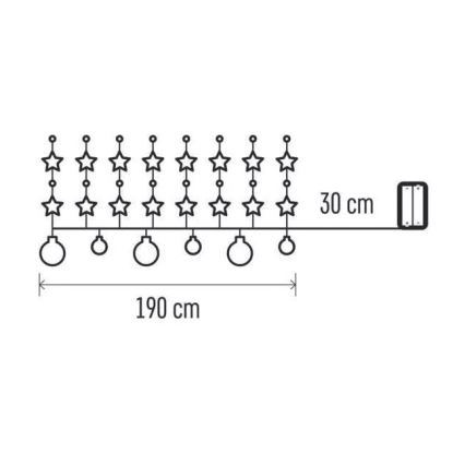 LED Julslinga 20xLED/2xAA 2,2 m varm vit