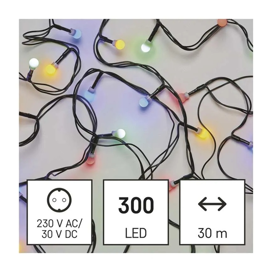LED-julslinga 300 LED/8 funktioner, 35 m, IP44, varmvit