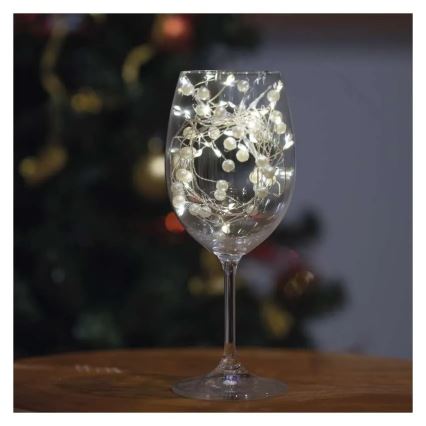 LED-julslinga 40xLED/3xAA 1,5 m varmvit