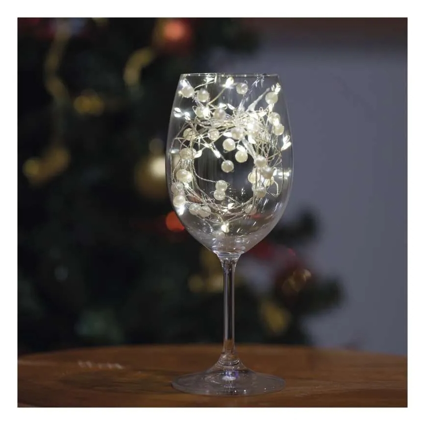 LED-julslinga 40xLED/3xAA 1,5 m varmvit