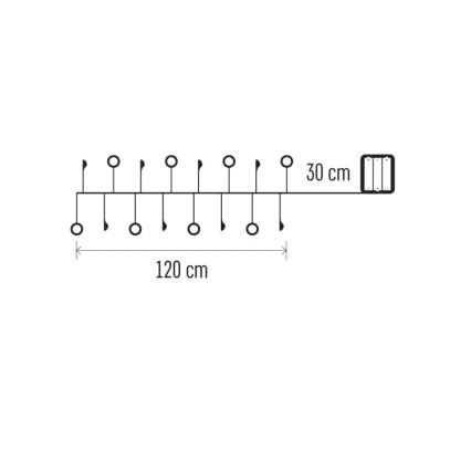 LED-julslinga 40xLED/3xAA 1,5 m varmvit