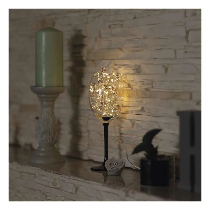 LED-julslinga 40xLED/3xAA 1,5 m varmvit