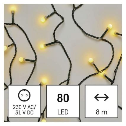 LED julslinga 80xLED/230V/8 funktioner 13m IP44 varmvit