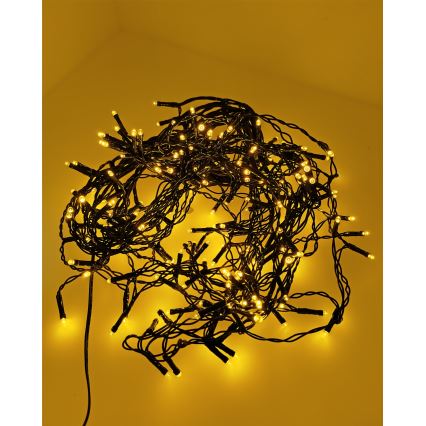 LED-julslinga för utomhusbruk 200 LED/230 V, 7,6 m, IP44, svart
