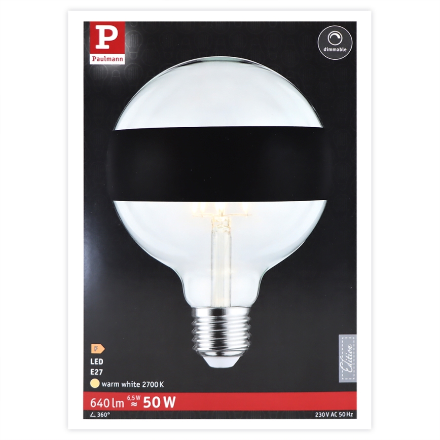 LED ljusreglerad glödlampa  GLOBE E27/6,5W/230V 2700K - Paulmann 28682