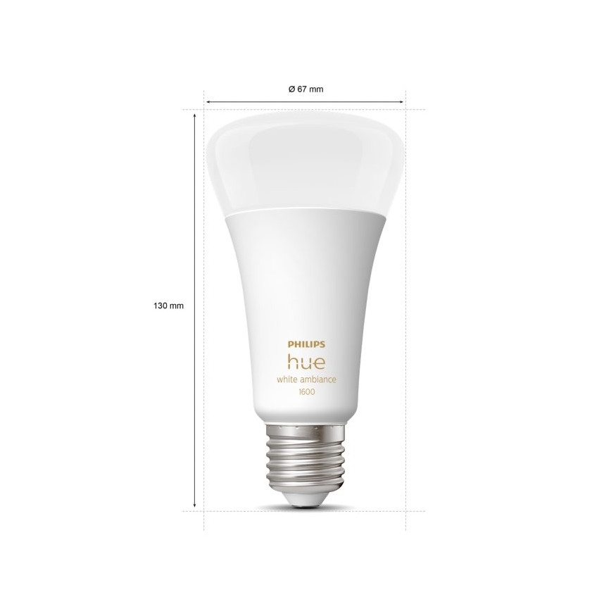 LED ljusreglerad glödlampa  Philips Hue WHITE AMBIANCE E27/13W/230V 2200-6500K