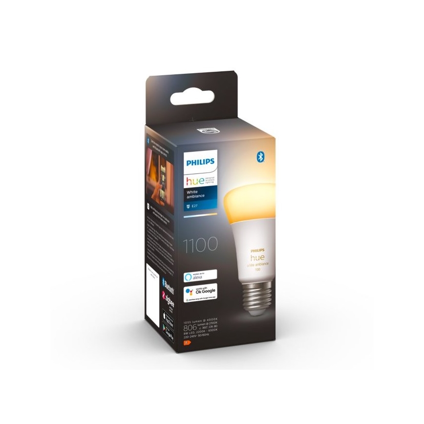 LED ljusreglerad glödlampa  Philips Hue WHITE AMBIANCE E27/8W/230V 2200-6500K