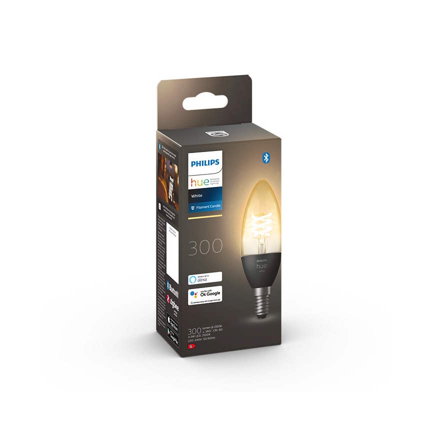 LED ljusreglerad glödlampa  Philips Hue WHITE FILAMENT E14/4,5W/230V 2100K