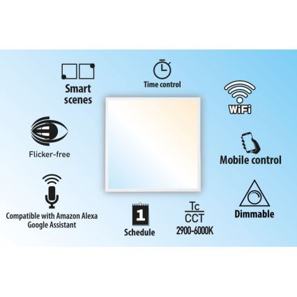 LED ljusreglerad  infälld  panel LIBRA LED/40W/230V 2900-6000K Wi-Fi Tuya