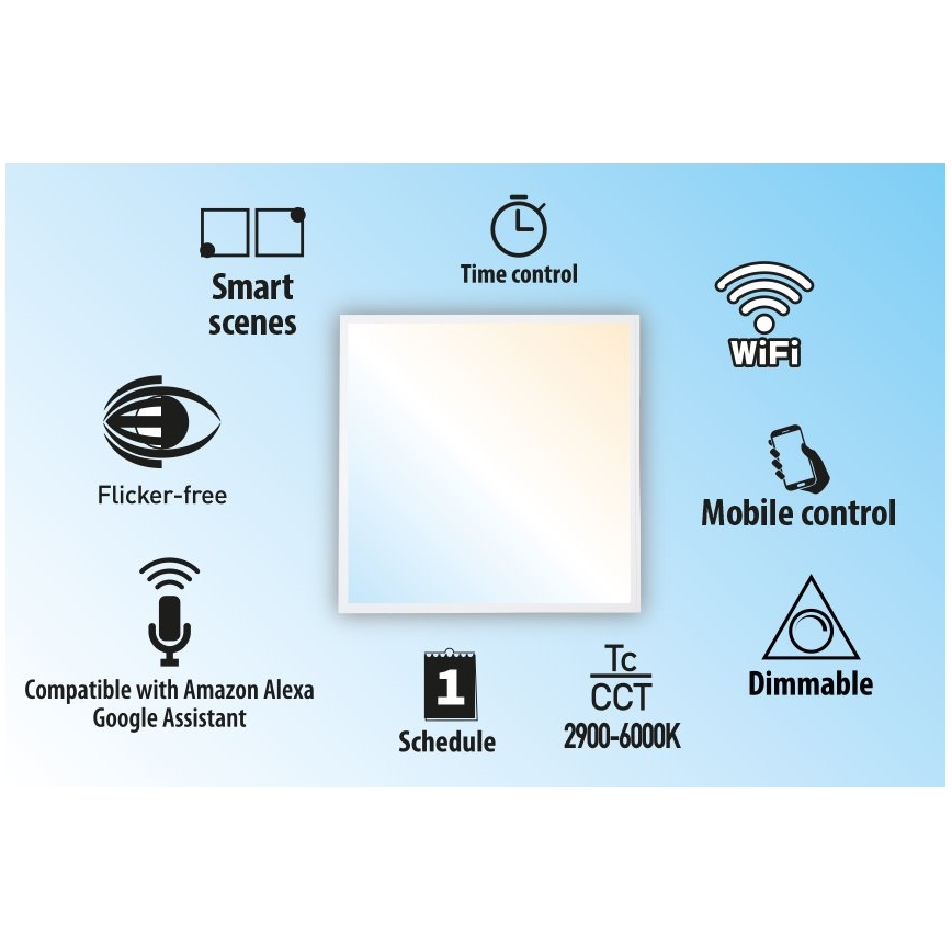 LED ljusreglerad  infälld  panel LIBRA LED/40W/230V 2900-6000K Wi-Fi Tuya