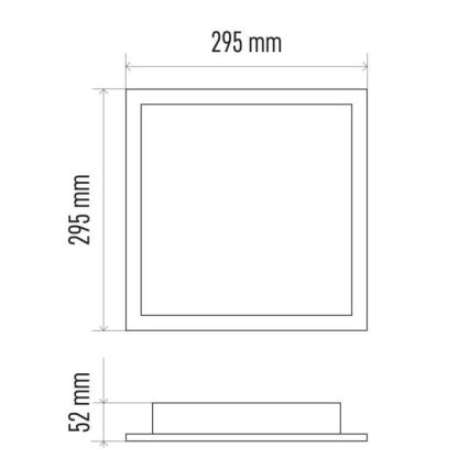 LED ljusreglerad taklampa  LED/20W/230V + fjärrkontroll  fyrkant  2700K-6000K