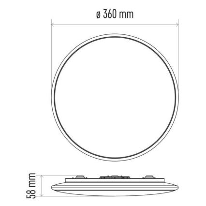 LED ljusreglerad taklampa  LED/24W/230V + fjärrkontroll  rund  2700K-6500K