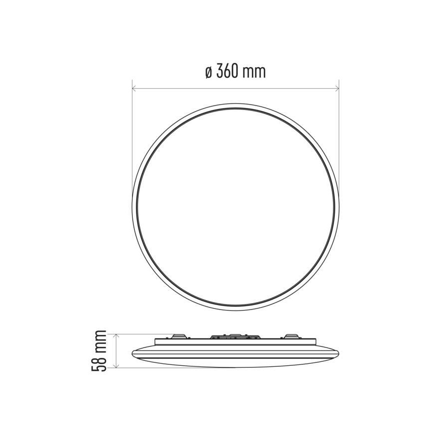 LED ljusreglerad taklampa  LED/24W/230V + fjärrkontroll  rund  2700K-6500K